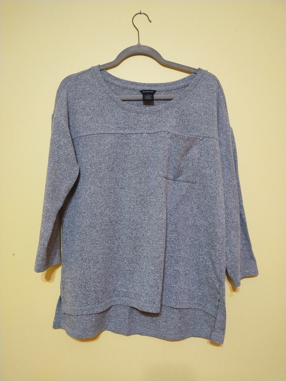 Calvin Klein Jeans Heather Gray Long Sleeve Pullover